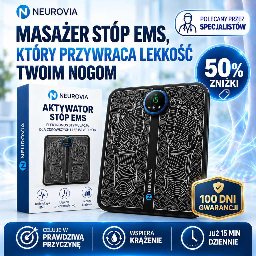 Neurovia™ Terapia EMS na opuchnięte, ciężkie lub osłabione nogi – do użytku domowego.