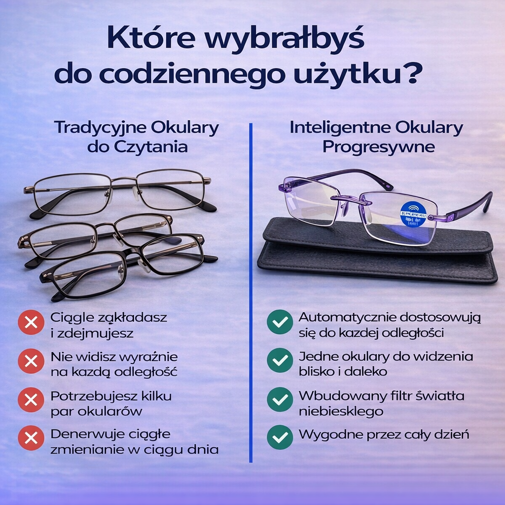 TYLKO DZIŚ 1+1 GRATIS! Ray™ – Wyraźne widzenie z bliska i z daleka bez zawrotów głowy i bez ciągłej zmiany okularów