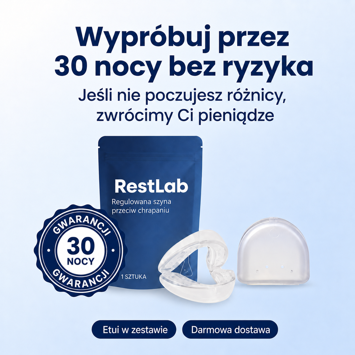 Pozbądź się chrapania już od pierwszej nocy – RestLab (+ HIGIENICZNE ETUI OCHRONNE GRATIS)